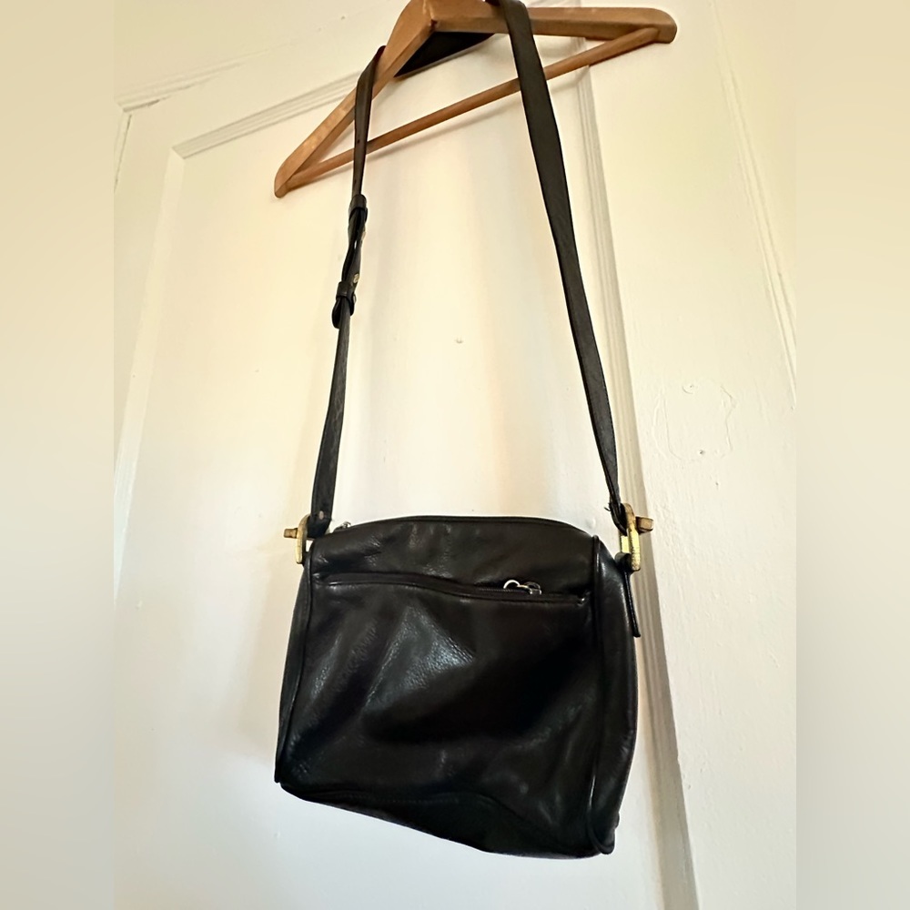 DKNY Leather crossbody purse with gold detailing